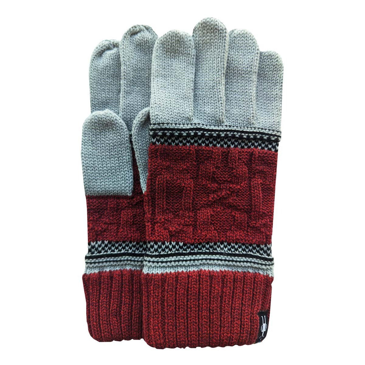 Popcorn Cable Gloves - Currant Heather