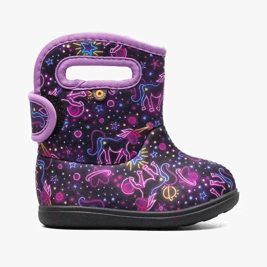 Baby Bogs II Neon Unicorn - Black Multi - Toddler