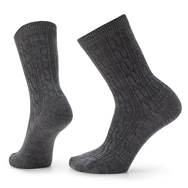 Everyday Cable Crew Socks - Medium Gray - Unisex