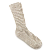 Cotton Slub Socks - Women's - Beige/White
