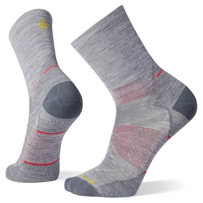 Run Zero Cushion Mid Crew Socks - Light Gray